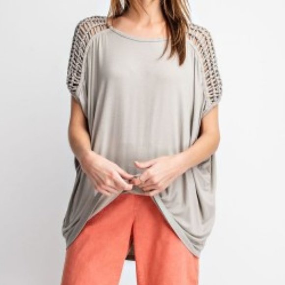 Grey braided shoulder tunic - Picture 3 of 5